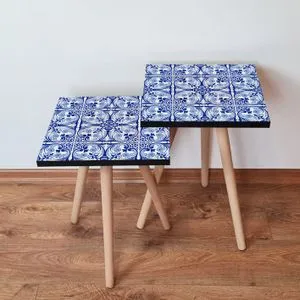 2Shp42 - Navy Blue Navy Blue
Blue
White Nesting Table (2 Pieces)
