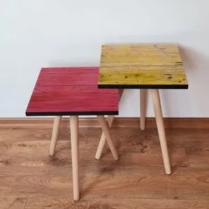2Shp427 - Pink Pink
Yellow Nesting Table (2 Pieces)