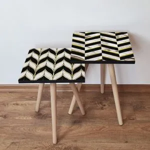 2Shp428 - Black Black
Gold
White Nesting Table (2 Pieces)