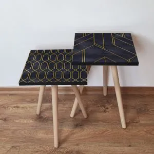 2Shp436 - Black Black
Gold Nesting Table (2 Pieces)