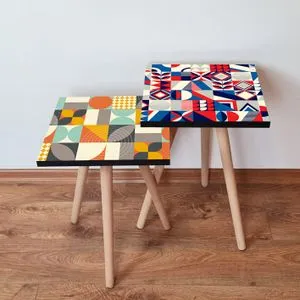 2Shp452 - Multicolor Multicolor Nesting Table (2 Pieces)