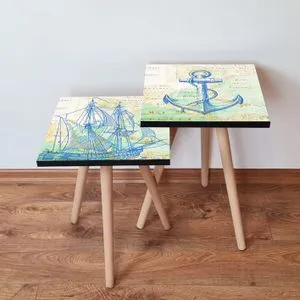 2Shp454 - Multicolor Multicolor Nesting Table (2 Pieces)