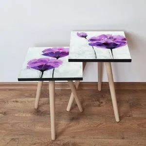 2Shp455 - Pink Pink
Purple
Black
White Nesting Table (2 Pieces)