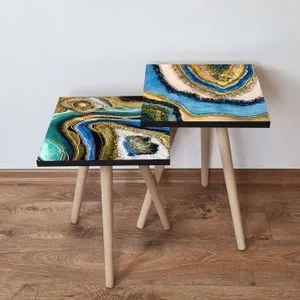 2Shp461 - Multicolor Multicolor Nesting Table (2 Pieces)