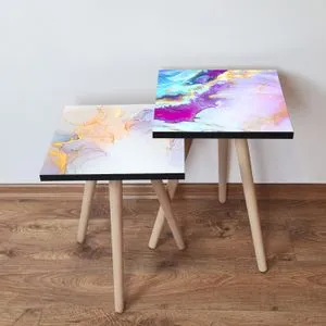 2Shp470 - Multicolor Multicolor Nesting Table (2 Pieces)