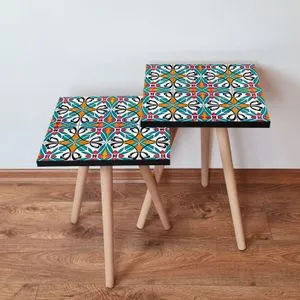 2Shp48 - Multicolor Multicolor Nesting Table (2 Pieces)