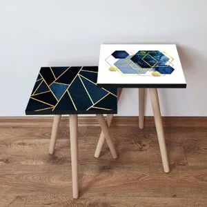 2Shp482 - Navy Blue Navy Blue
Black
Gold
White Nesting Table (2 Pieces)