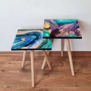 2Shp486 - Multicolor Multicolor Nesting Table (2 Pieces)