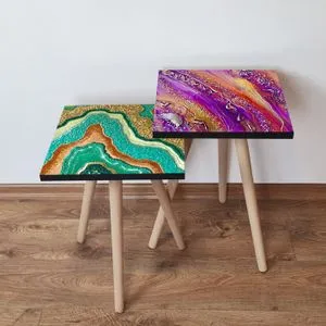 2Shp487 - Multicolor Multicolor Nesting Table (2 Pieces)