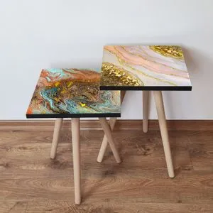 2Shp488 - Multicolor Multicolor Nesting Table (2 Pieces)