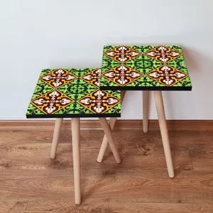 2Shp49 - Multicolor Multicolor Nesting Table (2 Pieces)