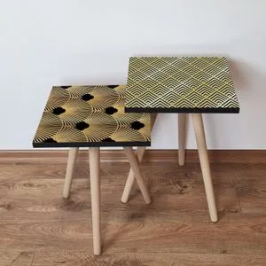 2Shp496 - Gold Gold
Black Nesting Table (2 Pieces)