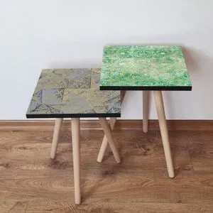 2Shp500 - Grey Grey
Green
Gold Nesting Table (2 Pieces)