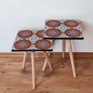 2Shp51 - Multicolor Multicolor Nesting Table (2 Pieces)
