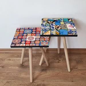 2Shp510 - Multicolor Multicolor Nesting Table (2 Pieces)