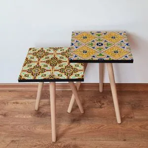 2Shp513 - Multicolor Multicolor Nesting Table (2 Pieces)