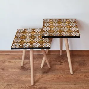 2Shp52 - White White
Orange Nesting Table (2 Pieces)