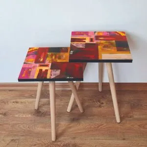 2Shp55 - Multicolor Multicolor Nesting Table (2 Pieces)