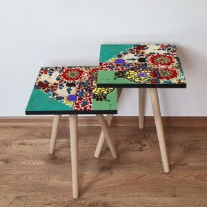 2Shp56 - Multicolor Multicolor Nesting Table (2 Pieces)