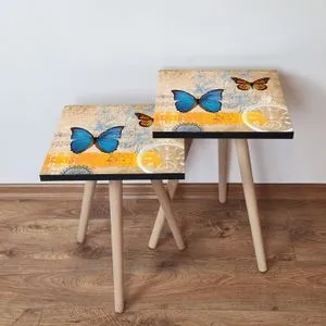 2Shp58 - Multicolor Multicolor Nesting Table (2 Pieces)