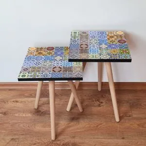 2Shp59 - Multicolor Multicolor Nesting Table (2 Pieces)