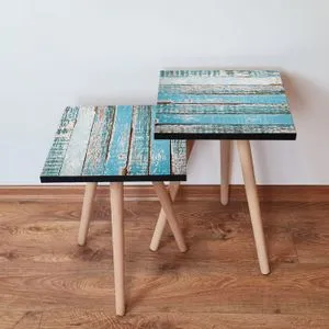 2Shp6 - Blue Blue
White Nesting Table (2 Pieces)