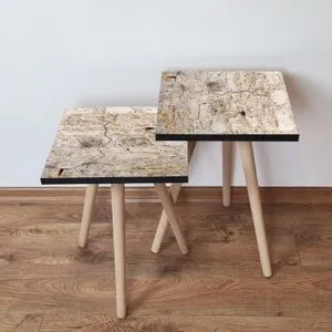 2Shp67 - Beige Beige Nesting Table (2 Pieces)