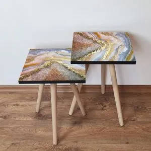 2Shp79 - Multicolor Multicolor Nesting Table (2 Pieces)