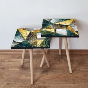 2Shp85 - Multicolor Multicolor Nesting Table (2 Pieces)