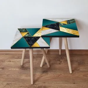 2Shp86 - Multicolor Multicolor Nesting Table (2 Pieces)
