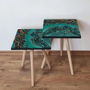 2Shp87 - Green Green
Gold
Black Nesting Table (2 Pieces)