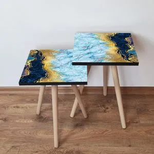 2Shp92 - Navy Blue Navy Blue
Gold
White Nesting Table (2 Pieces)