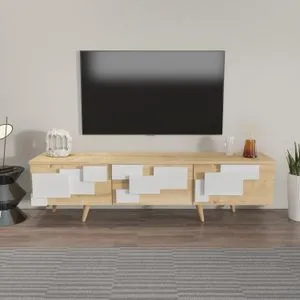 3 D - Oak, White Oak
White TV Stand