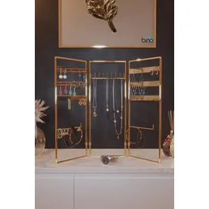 3'lü Takı Standı Gold Jewellery Stand Organizer