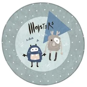 3D prostirka "Funny monsters" (prečnik 75 cm)