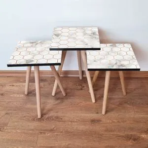 3Shp1 - White White
Beige Nesting Table (3 Pieces)