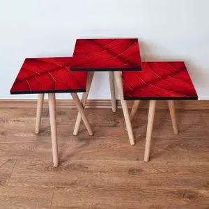 3Shp104 - Red Red Nesting Table (3 Pieces)