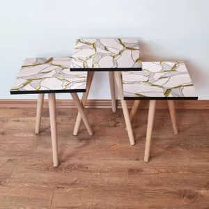 3Shp107 - Light Pink Light Pink
Gold
Grey Nesting Table (3 Pieces)