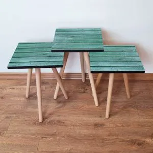 3Shp116 - Blue Blue Nesting Table (3 Pieces)