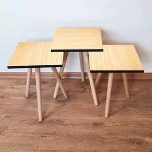 3Shp118 - Beige Beige Nesting Table (3 Pieces)