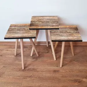 3Shp121 - Brown Brown Nesting Table (3 Pieces)