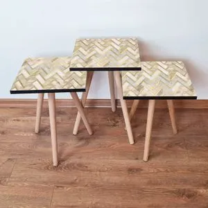 3Shp138 - Beige Beige
Gold Nesting Table (3 Pieces)