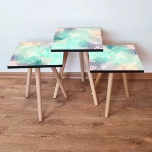 3Shp15 - Multicolor Multicolor Nesting Table (3 Pieces)