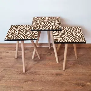 3Shp150 - Brown Brown
White Nesting Table (3 Pieces)