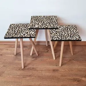 3Shp152 - Black Black
White
Salmon Nesting Table (3 Pieces)