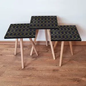 3Shp154 - Black Black
Gold Nesting Table (3 Pieces)