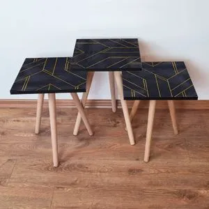 3Shp156 - Black Black
Gold Nesting Table (3 Pieces)