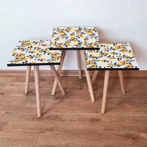 3Shp158 - White White
Orange
Green Nesting Table (3 Pieces)