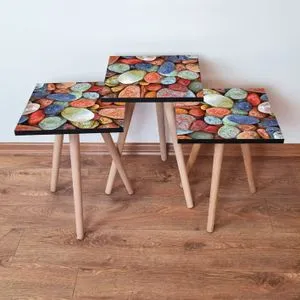3Shp17 - Multicolor Multicolor Nesting Table (3 Pieces)