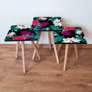 3Shp190 - Multicolor Multicolor Nesting Table (3 Pieces)